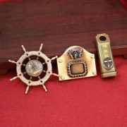 One Sails Smoothly Bronze Guiding Compass Boat Steering Wheel Decorative Ornaments Rotating Figurehead Nautical Home Crafts - Image 3
