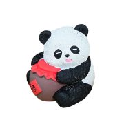Original Creative Resin Wood Carving Style Panda Figurine Premium Desktop Decoration Unique Home Decor Items Custom Resin Craft - Image 5