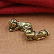 Bronze Zodiac Dog Keychain Pendant Small Lucky Dog Hanging Decoration Chinese Year Of The Dog Dog Charm Amulet Metal Craft Ornament - Image 4