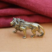 Solid Brass Lion Figurine Copper Male Lion Home Decoration Feng Shui Tabletop Tea Pet Brass Handcrafted Artwork - Image 2