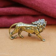 Solid Brass Lion Figurine Copper Male Lion Home Decoration Feng Shui Tabletop Tea Pet Brass Handcrafted Artwork - Image 3