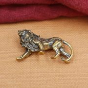 Solid Brass Lion Figurine Copper Male Lion Home Decoration Feng Shui Tabletop Tea Pet Brass Handcrafted Artwork - Image 4