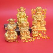 Bronze Wealth God Figurine Decorative Home Yellow Bronze Living Room Shop Car Display Gift Office Decoration Artwork