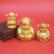 Bronze Wealth God Figurine Decorative Home Yellow Bronze Living Room Shop Car Display Gift Office Decoration Artwork - Image 2