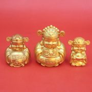 Bronze Wealth God Figurine Decorative Home Yellow Bronze Living Room Shop Car Display Gift Office Decoration Artwork - Image 3