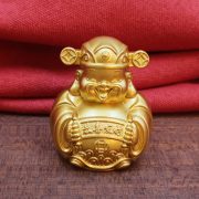 Solid Brass Smiling Face Wealth God Desktop Ornaments Sand Gold Yuanbao Wealth God Crafts Gifts Decorations Custom Metal Craft - Image 3