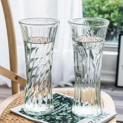 Glass Flower Vase Pot Water Cultivated Wealth Bamboo Straight Cylinder Floor Standing Home Decorative Flower Pots - Image 2