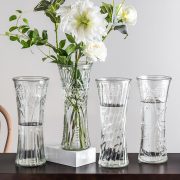 Glass Flower Vase Pot Water Cultivated Wealth Bamboo Straight Cylinder Floor Standing Home Decorative Flower Pots - Image 3