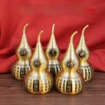 Bronze Lucky Wealth Happiness Health Metal Ornament for Office Living Room Decorative Metalwork Brass Gourd Decoration