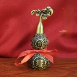 Bronze Good Luck Gourd Sculpture Wealth Attraction Home Decoration Fortune And Happiness Desktop Ornaments Five Emperor Coins