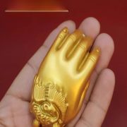 Bronze Handheld Wealth Attracting Phoebe Buddha Hand Pendant Solid Home Decor Ornaments Suitable For Players - Image 2
