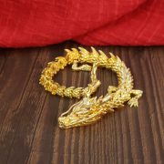 Bronze Dragon 3D Moving Spirit Dragon Ornaments Display Hall Bronze Sculpture Green Dragon Handle Piece Custom Metal Craft