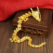 Bronze Dragon 3D Moving Spirit Dragon Ornaments Display Hall Bronze Sculpture Green Dragon Handle Piece Custom Metal Craft - Image 3