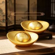 Solid Alloy Wealth Symbol Display Piece Rotatable Desktop Decoration for Living Room Business Opening Moving Shop Decor