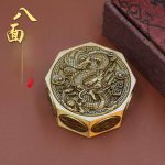 Lucky Copper Cube Ten Directions Bring Wealth Pressure Relief Brass Eight-Sided Turn Dragon Year Prosperity Decoration Ornaments