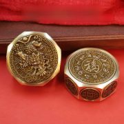 Lucky Bronze Dragon Year Cube Wealth Attracting Ornaments Portable Stress Relief Handle Piece Instant Win Money Cube Decorations