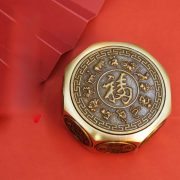 Lucky Bronze Dragon Year Cube Wealth Attracting Ornaments Portable Stress Relief Handle Piece Instant Win Money Cube Decorations - Image 2
