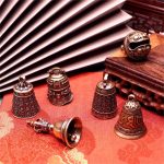 Bronze Bell Wind Chimes Keychain Shop Small Door Bell Bag Key Holder Ornament Custom Metal Craft Heart Sutra Bell