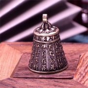 Bronze Bell Wind Chimes Keychain Shop Small Door Bell Bag Key Holder Ornament Custom Metal Craft Heart Sutra Bell - Image 2