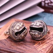 Bronze Bell Wind Chimes Keychain Shop Small Door Bell Bag Key Holder Ornament Custom Metal Craft Heart Sutra Bell - Image 3
