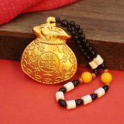 Lucky Money Bag Handheld Solid Brass Amulet Attracting Wealth Daily Progress In Coins Ornament Gift Metal Craft - Image 2
