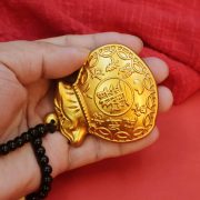 Lucky Money Bag Handheld Solid Brass Amulet Attracting Wealth Daily Progress In Coins Ornament Gift Metal Craft - Image 3