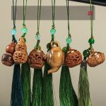 Green Sandalwood Carved Hollow Out Xiu Xiu Lotus Gourd Pendant Sandalwood Incense Pouch Mobile Phone Keychain Pendant