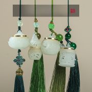 Green Sandalwood Carved Hollow Out Xiu Xiu Lotus Gourd Pendant Sandalwood Incense Pouch Mobile Phone Keychain Pendant - Image 2