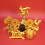 Wealth Attracting Spinning Windmill Tabletop Decoration Prosperous Business Opening Gift Custom Metal Craft Ornament