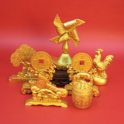 Wealth Attracting Spinning Windmill Tabletop Decoration Prosperous Business Opening Gift Custom Metal Craft Ornament