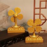 Home Decor Windmill Ornaments Wealth Attracting Small Fan Fortune Telling Crafts Gift Metal Wind Power Rising Upward Trend