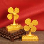 Creative Wealth Attracting Windmill Ornament Turnable Five Emperor Coins Design Stress Relief Fan Metal Craft Decoration