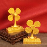 Creative Wealth Attracting Windmill Ornament Turnable Five Emperor Coins Design Stress Relief Fan Metal Craft Decoration
