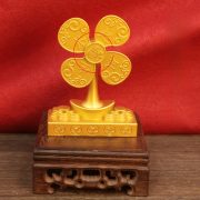 Creative Wealth Attracting Windmill Ornament Turnable Five Emperor Coins Design Stress Relief Fan Metal Craft Decoration - Image 2