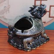 Retro Metal Ashtray Creative Personalized Lucky Dragon Turtle Windproof with Lid Anti-dust Large Ashtray - Image 2
