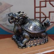 Retro Metal Ashtray Creative Personalized Lucky Dragon Turtle Windproof with Lid Anti-dust Large Ashtray - Image 3