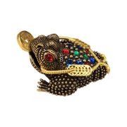 Bronze Hollow Out Three-legged Toad Wealth Attractor Living Room Decorative Item Tea Pet Retired Vintage Design Diamond-Embedded - Image 5