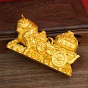 Golden Ox Pulling Wagon Decoration Wealth Attraction Bowl For Office Living Room Custom Metal Craft Ornament Zodiac Ox - Image 4