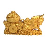Golden Ox Pulling Wagon Decoration Wealth Attraction Bowl For Office Living Room Custom Metal Craft Ornament Zodiac Ox - Image 5