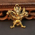 Bronze Nalayaka God Pendant Keychain Bag Car Accessory Tibetan Ethnic Style Custom Metal Craft Ornament