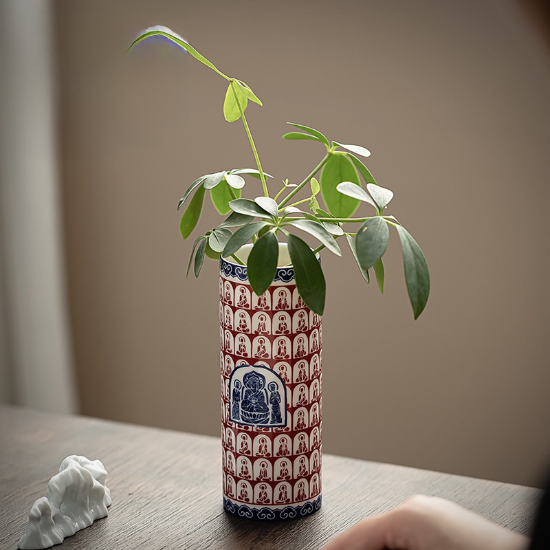 LA-812756505611_img0 Chinese Style Ceramic Flower Vase White Porcelain Home Indoor Living Room Decorative Furniture Accessories Dunhuang Style - Image 1