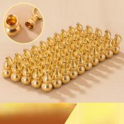 Creative Gift Brass Hollow Gourd Keychain Pendant Lucky Attraction Artwork Metal Craft Ornament for Home Garden Decoration