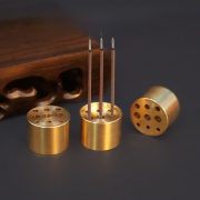 Bronze Multiple Holes Incense Holder Three Hole Nine Hole Copper Incense burner Tray Incense Stick Three Sticks Buddha Worship Incense Stand Clip