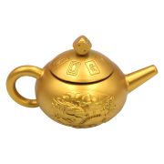 Gold-Colored Double Fish Teapot Ornament Rotatable Horizontal Living Room Tea Pot Handheld Gyro Custom Metal Craft - Image 5