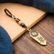 Bronze Tai Chi Bagua Keychain Pendant Lucky Charm Peace Symbol Chinese Style Ornaments Custom Metal Craft Accessories - Image 2