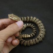 Retro Bronze Snakes And Dragons Moving Ornaments Crafts Tea Pet Gifts Handmade Metal Craft Desktop Decorations - Image 4