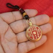 Bronze Turnable Pendant Amulet with Twelve Zodiac Gourd Shape Lingzhi Mushroom Keychain Attracting Wealth And Prosperity - Image 2