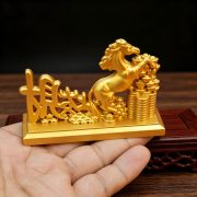 Golden Horse Sculpture Wealth At Hand Desktop Decoration Prosperity And Success Chinese Style Craftswork Foot On Yuanbao Attracting Fortune - Image 3