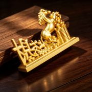 Golden Horse Sculpture Wealth At Hand Desktop Decoration Prosperity And Success Chinese Style Craftswork Foot On Yuanbao Attracting Fortune - Image 4