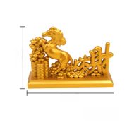 Golden Horse Sculpture Wealth At Hand Desktop Decoration Prosperity And Success Chinese Style Craftswork Foot On Yuanbao Attracting Fortune - Image 5